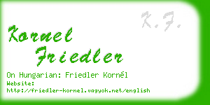 kornel friedler business card