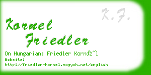 kornel friedler business card